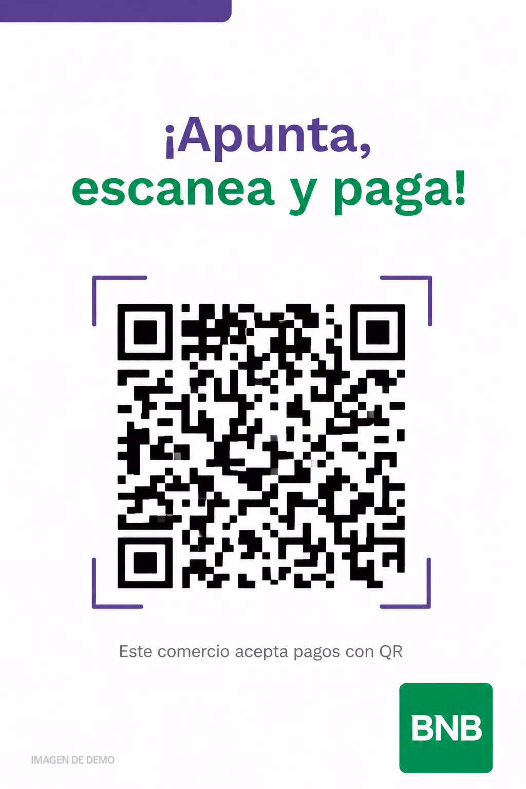 QR bancario de demostración de Estética Camila, sin datos de pago reales